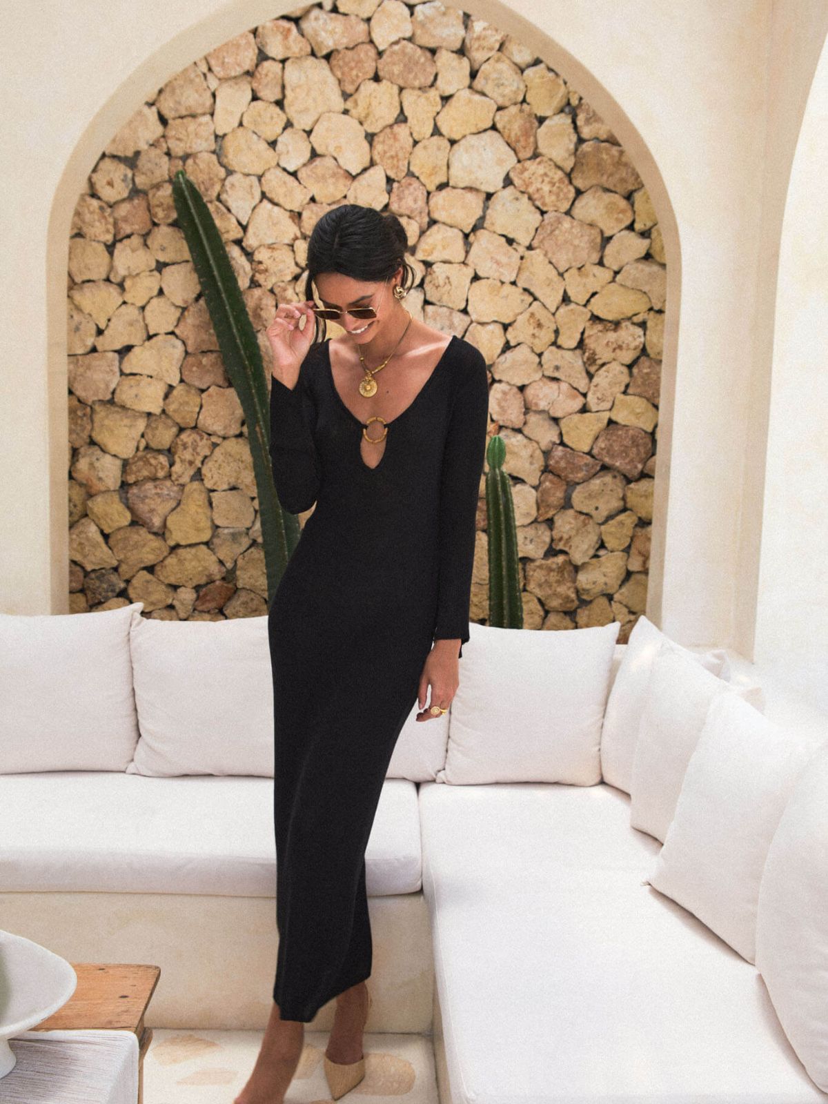 Odin Long Knit Dress - Black