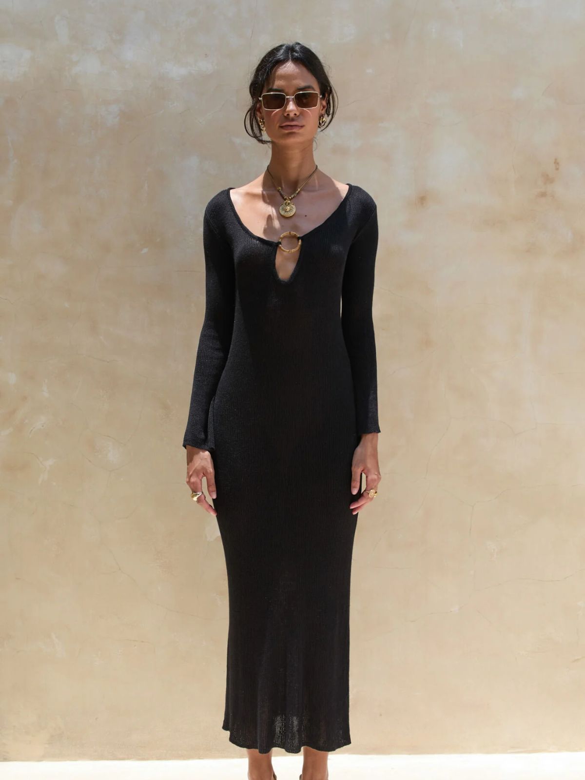 Odin Long Knit Dress - Black