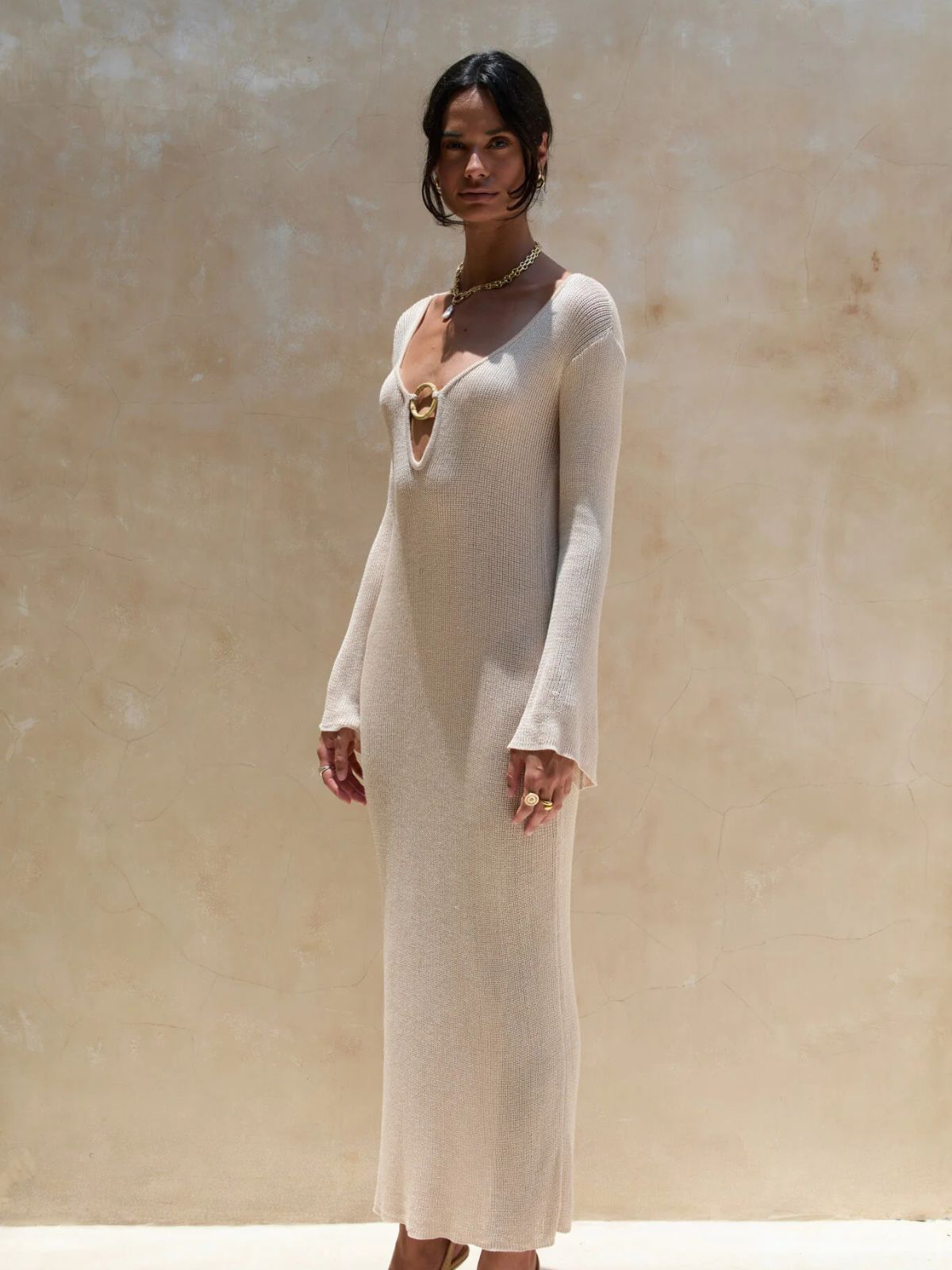 Odin Long Knit Dress - Stone