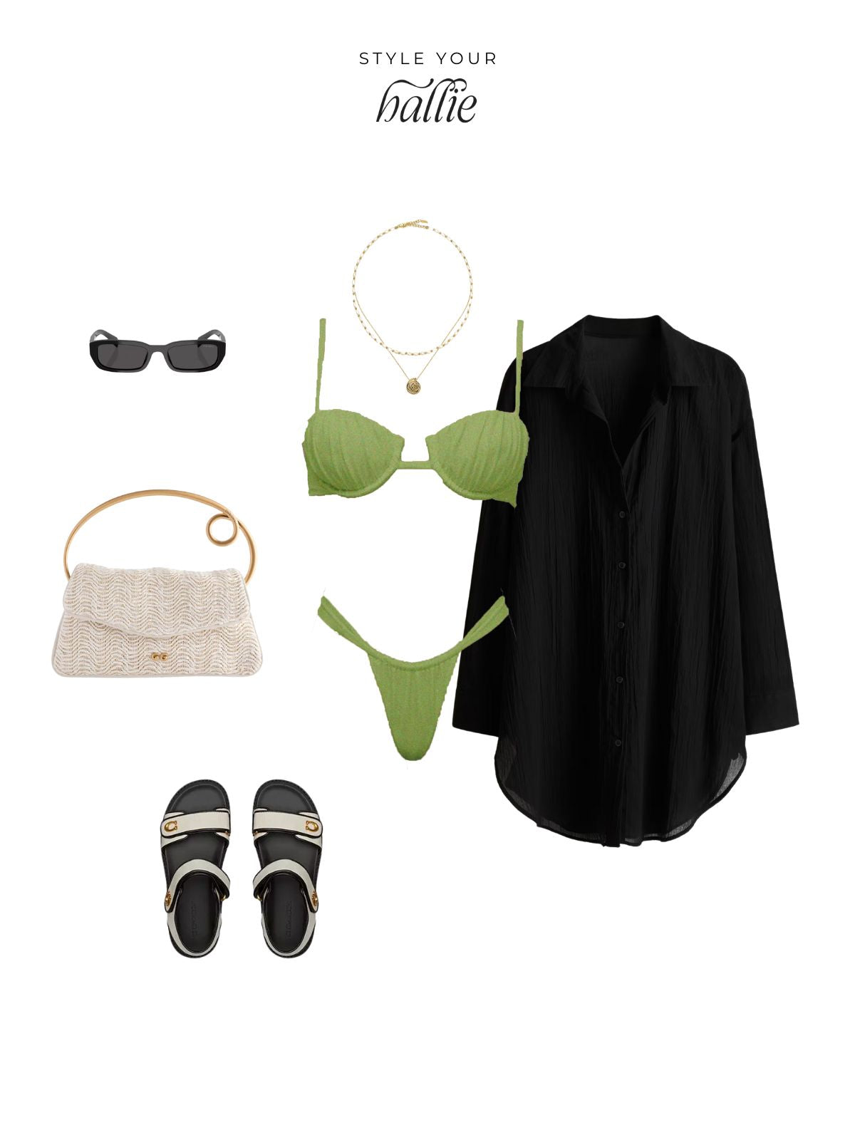 Vacation Ready: The Hallie Bikini in Kiwi Styled for Coastal Adventures
