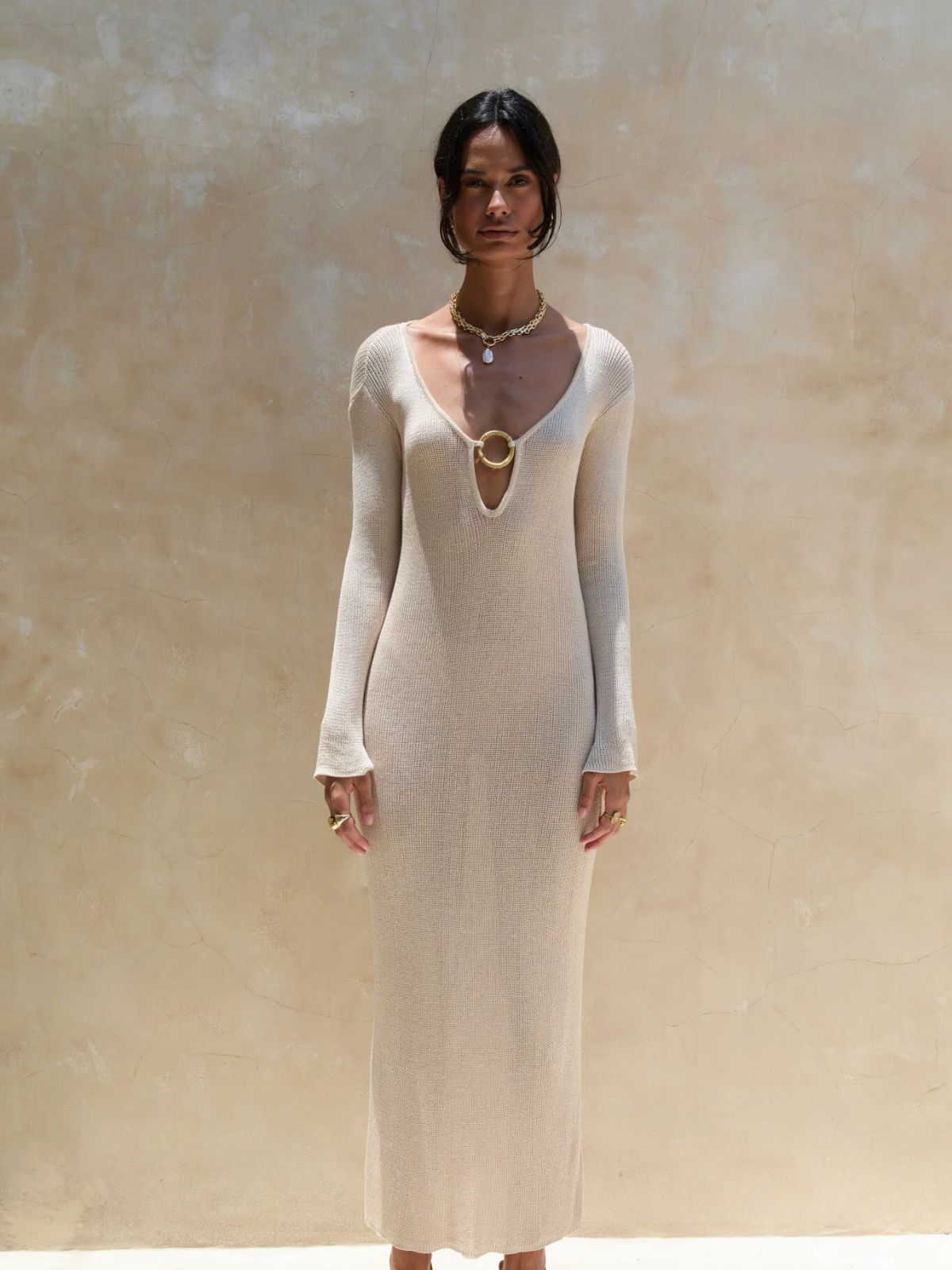 Odin Long Knit Dress - Stone